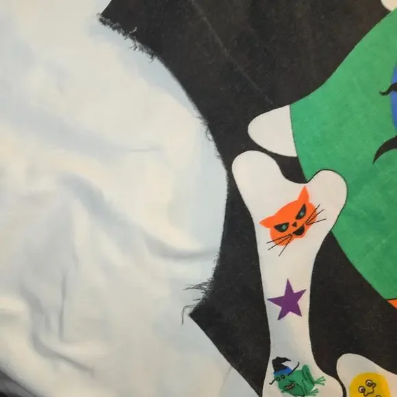 Vintage Skeleton Witch Pullover Halloween Costume Apron Mask Sheet 31" L 18" W - Picture 5 of 16